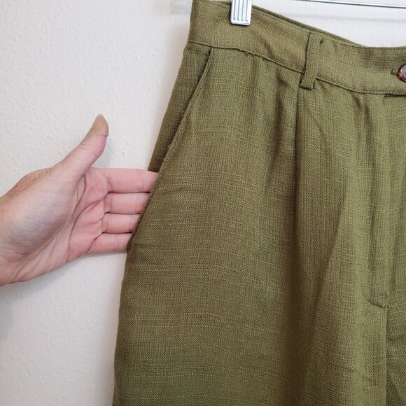Vintage Halston olive green high waisted flax blend pants - Picture 7 of 11